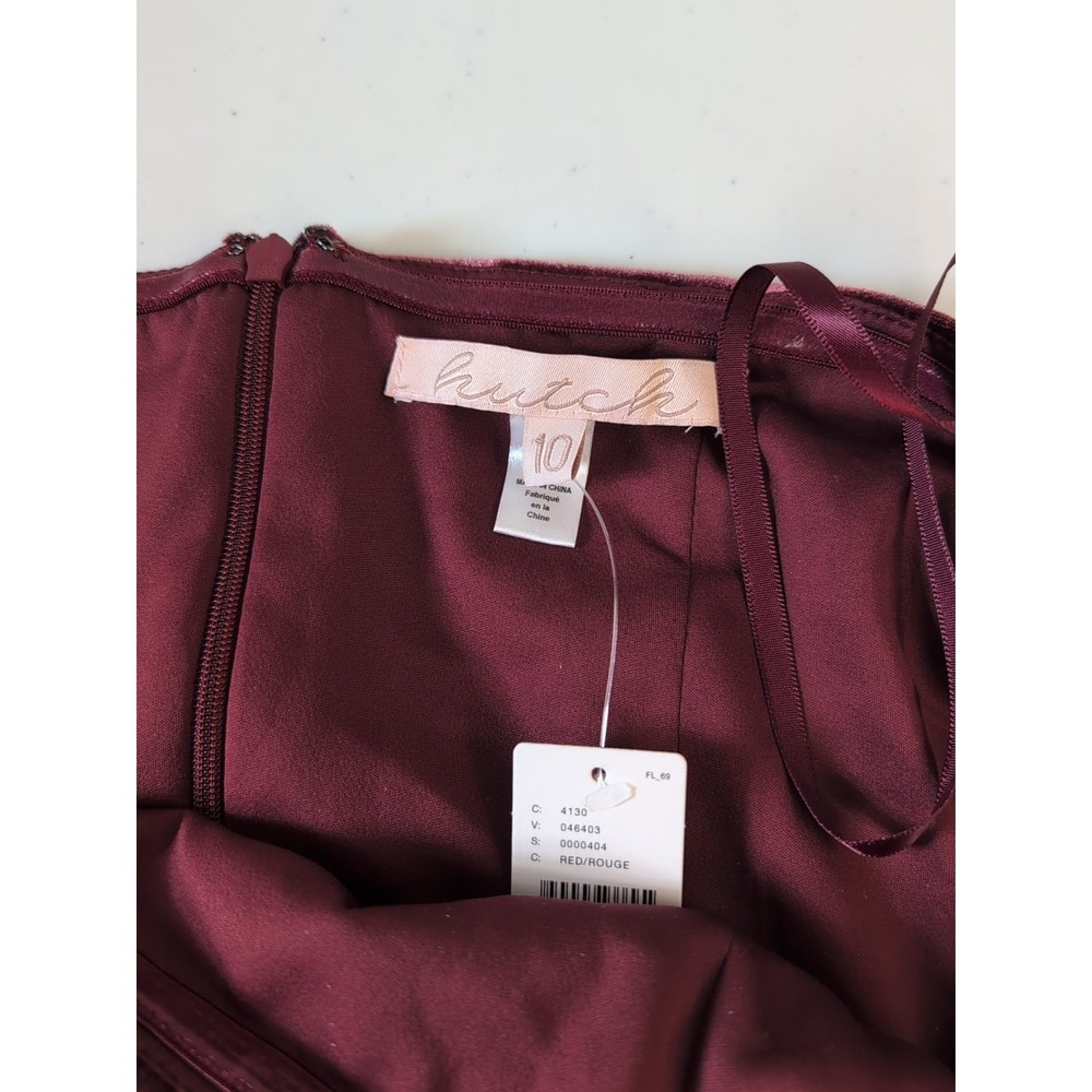 NEW Anthropologie Hutch Holiday festiv Square Neck Mini Dress Mauve Velvet Sz 10 - Picture 6 of 12